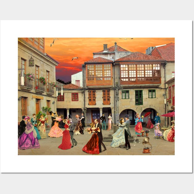 Dancing in the Plaza da Leña (Pontevedra) Wall Art by PrivateVices